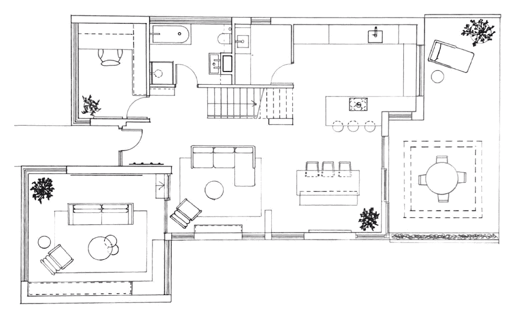 A floor plan of a family home